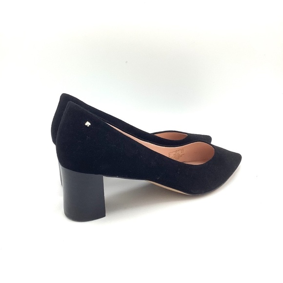 Kate Spade Moulin Pumps Black Suede Leather Heels 9 - Picture 2 of 14